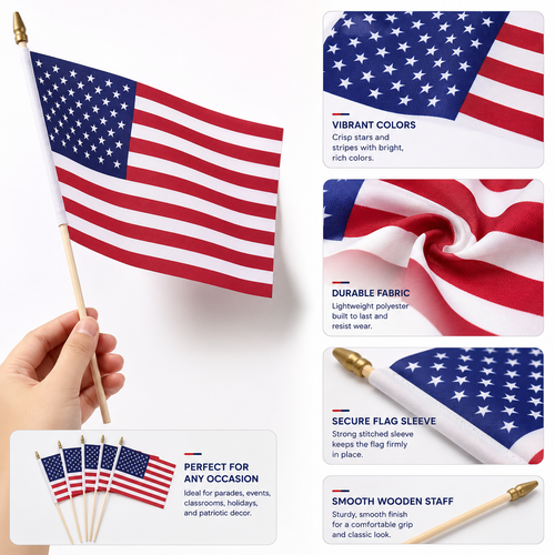 5-Pack Mini American Flags